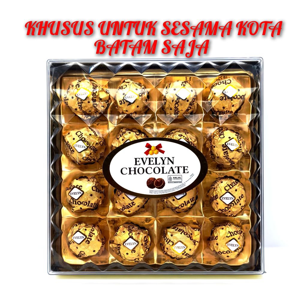 

Naraya Evelyn Chocolate 200 gram isi 16 pcs