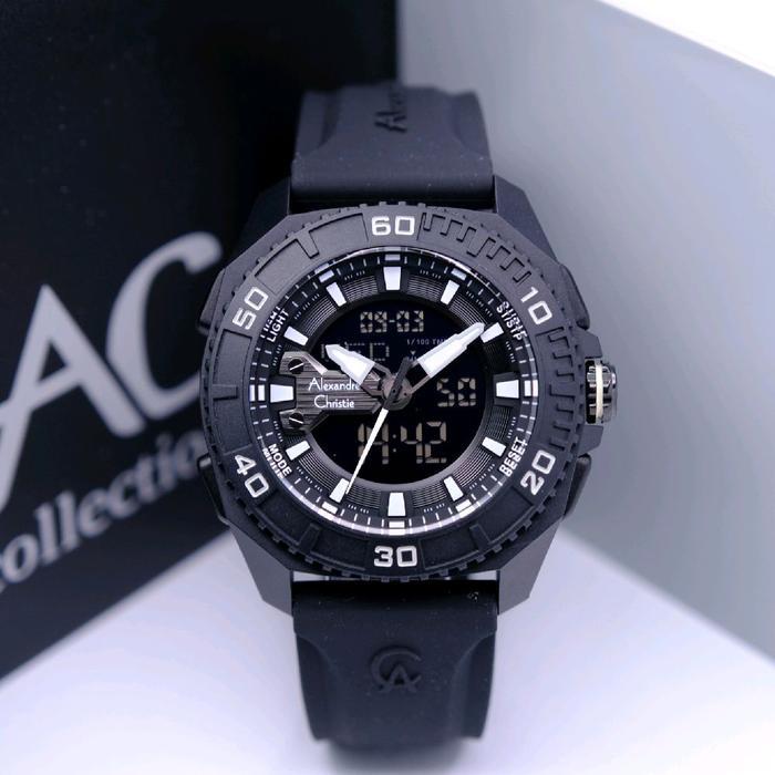 ORIGINAL Jam Tangan Pria Alexandre Christie AC 9502 / AC9502 Garansi 1 Tahun - Tali Rubber