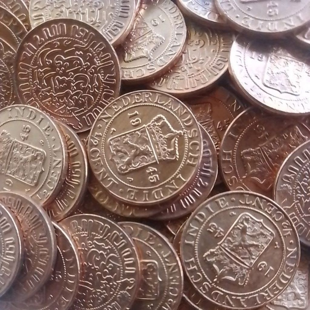 UANG KUNO KOIN NEDERLAND INDIE TAHUN 1945