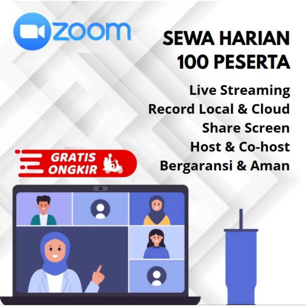 Sewa Harian Zoom Meeting Pro Unlimited 100 Peserta