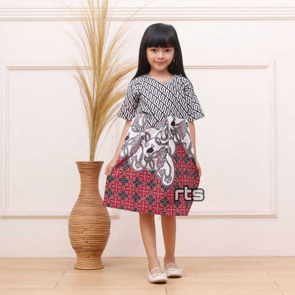 Dress Batik Anak Motif Terbaru - Dress Batik Anak Sekolah - Dress Batik Anak Terlaris - Dress Batik 