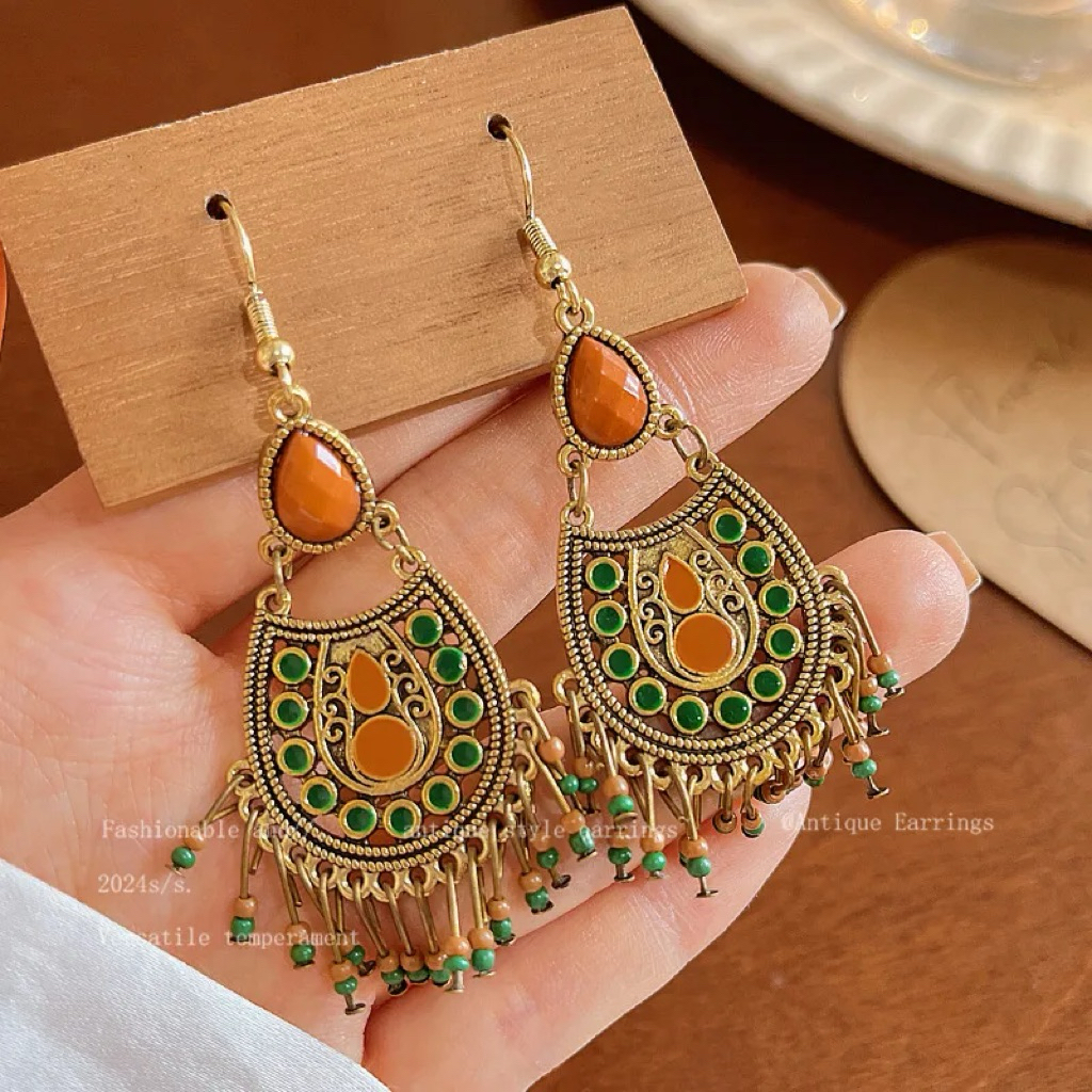 Anting Rumbai Etnik Vintage Bali Panjang Hijab Pesta Bohemian Bohemia India