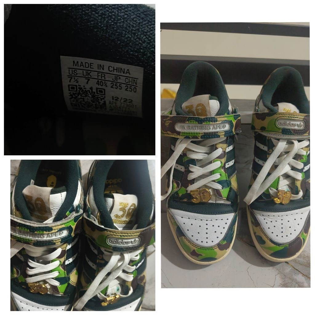 BAPE x adidas Forum 84 Low "30 Anniversary Green Camo" Sneakers