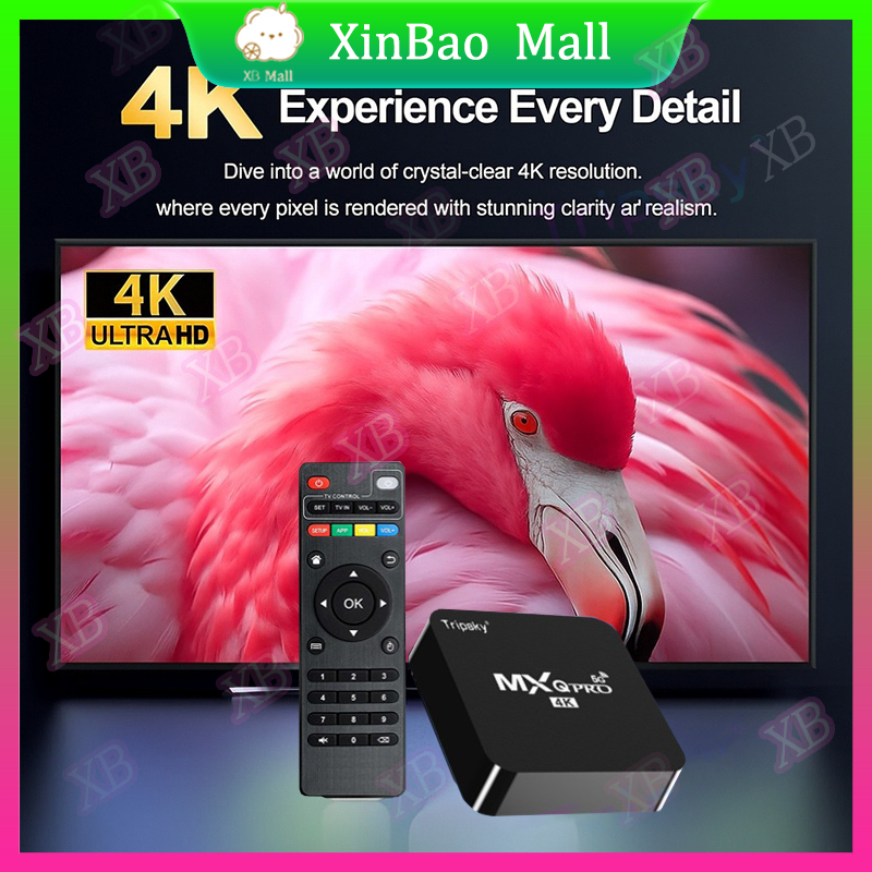 MXQ PRO Android TV Box 4K HD Smart Set Top Box 8GB Ram 128GB Rom 2.4GHz/5G WiFi Connection Support