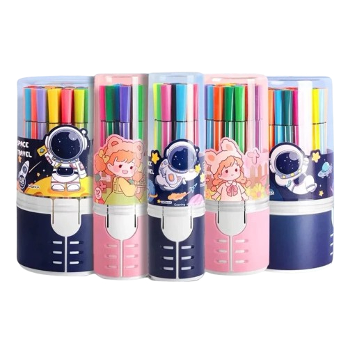 

Spidol Warna Warni 1 Set Hexagonal Watercolor Marker Pen 12/24/36/48 Warna