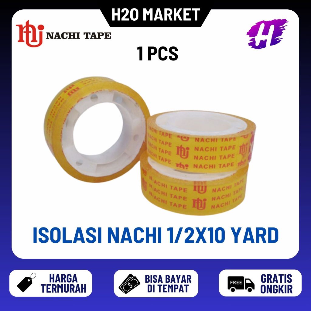 

❤️H2O❤️ 1 Pcs Isolasi / Selotip Tape Nachi 12 mm x 10 yard/ 1/2 Inch x 10 Yard