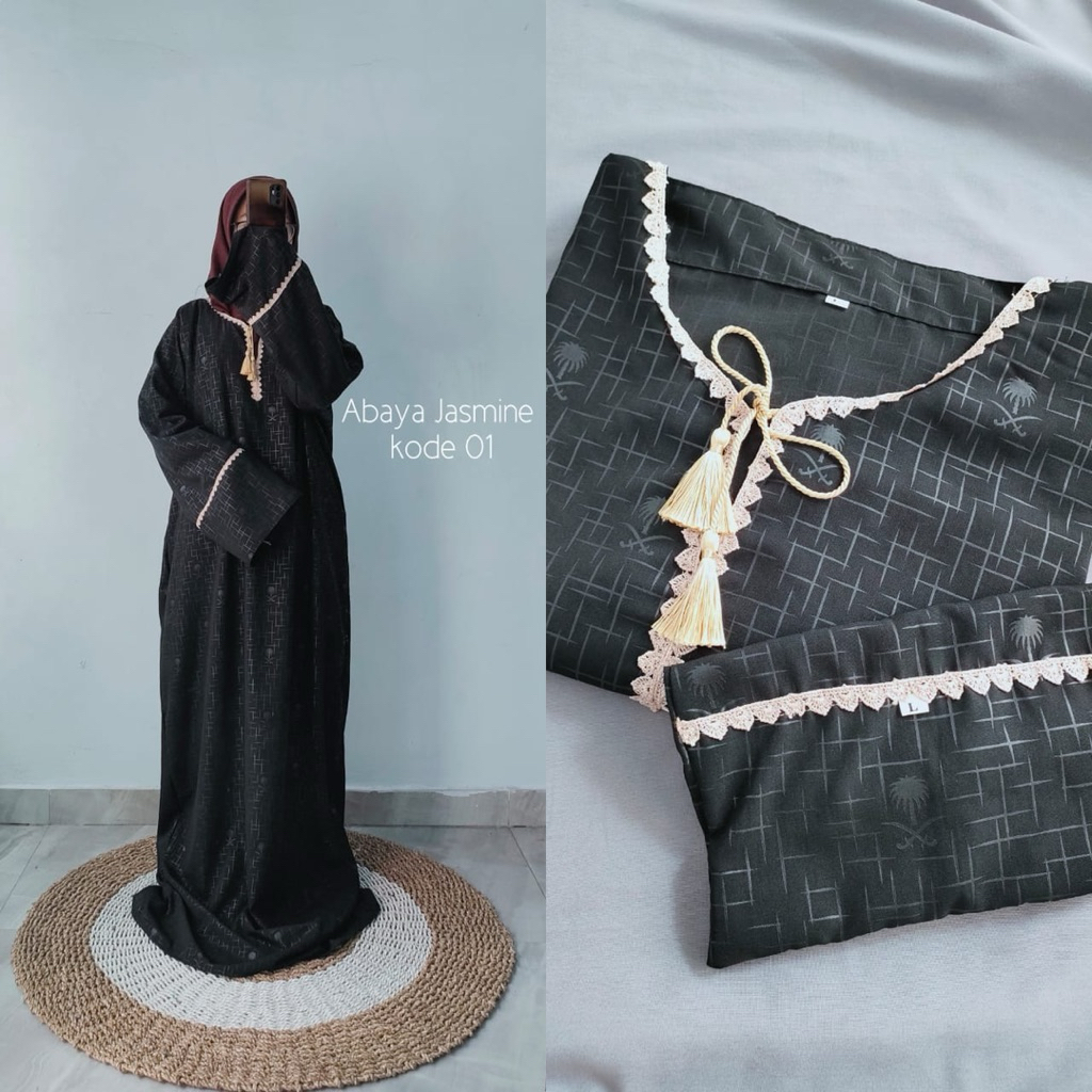 ABAYA JASMINE || ABAYA JETBLACK EMBOS || ABAYA ARAB