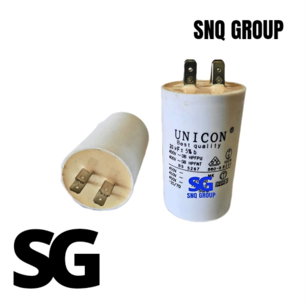 Capasitor mesin air SANYO 20 uf soket unicon - Kapasitor pompa air sanyo 20 mikro jenis soket
