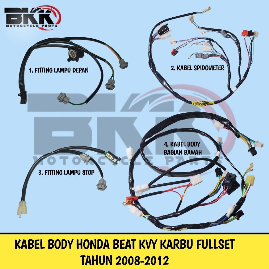 KABEL BODY WIRE HARNESS HONDA BEAT KARBU KVY 2008 - 2012 FULL SET