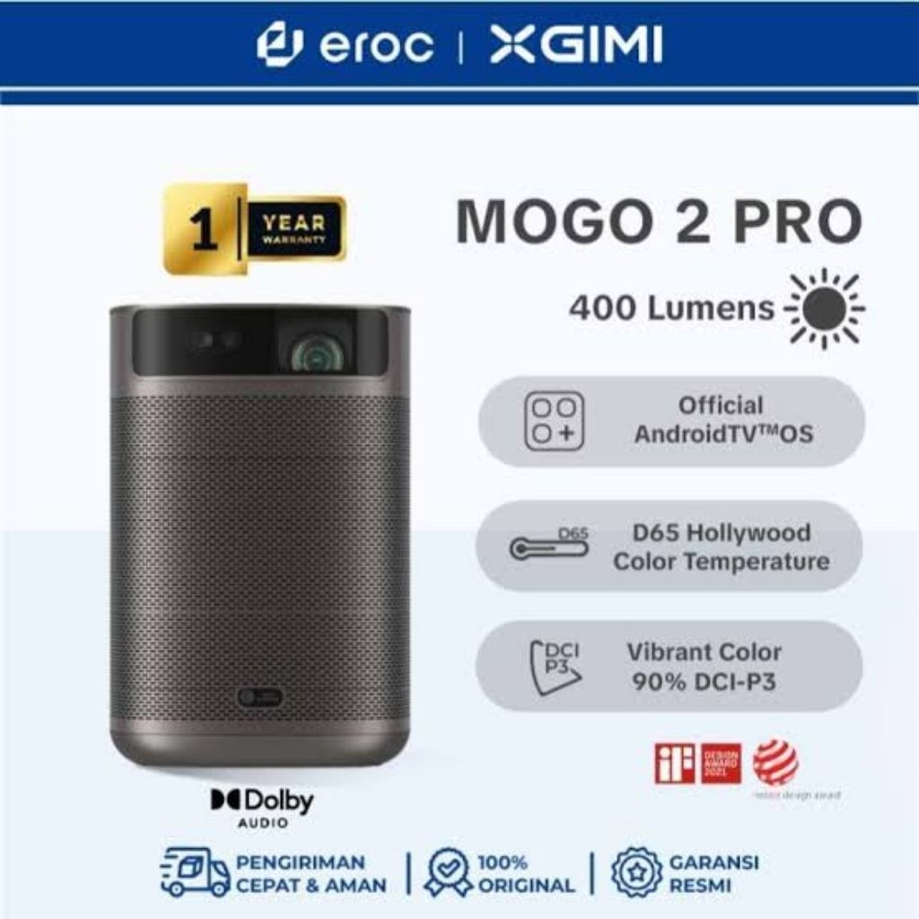 XGIMI Mogo 2 Pro - DLP Smart Mini Projector - 400 ISO Lumens