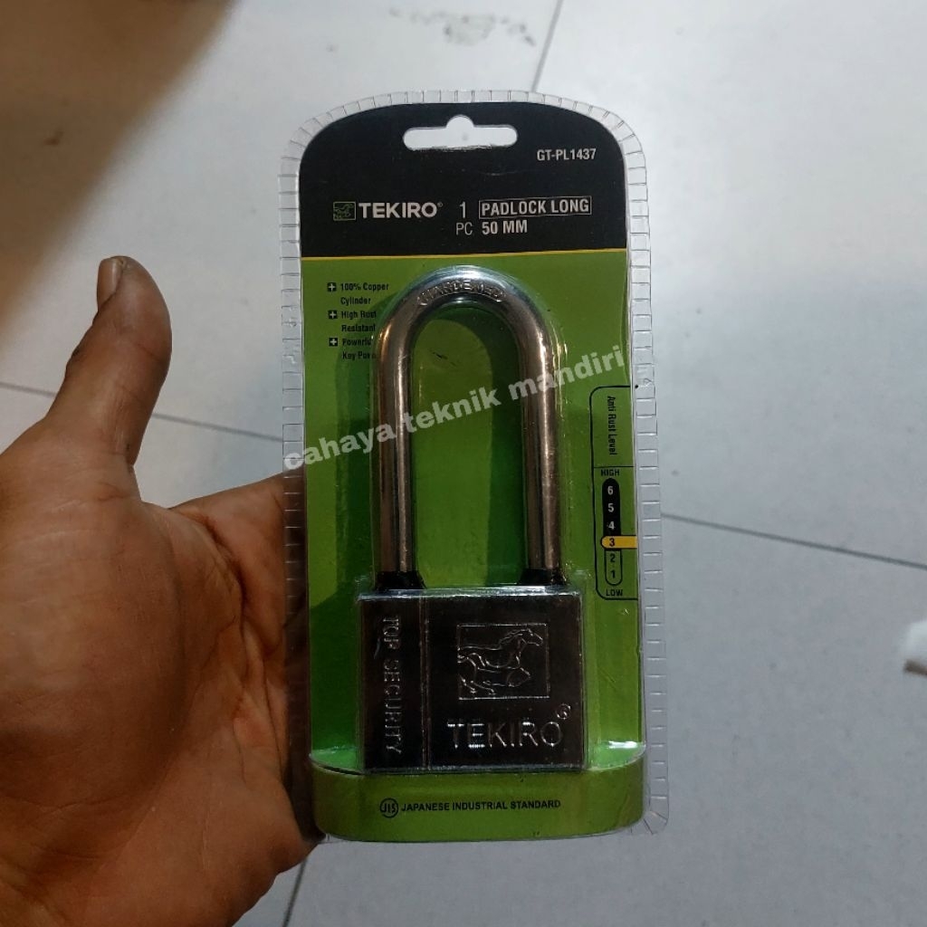 TEKIRO gembok 50 mm leher panjang kunci gembok pintu pagar gerbang dll serbaguna