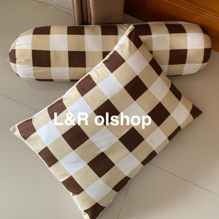 1pasang Sarung Bantal & Sarung Guling / Sarung Bantal Resleting & Sarung Guling Tali