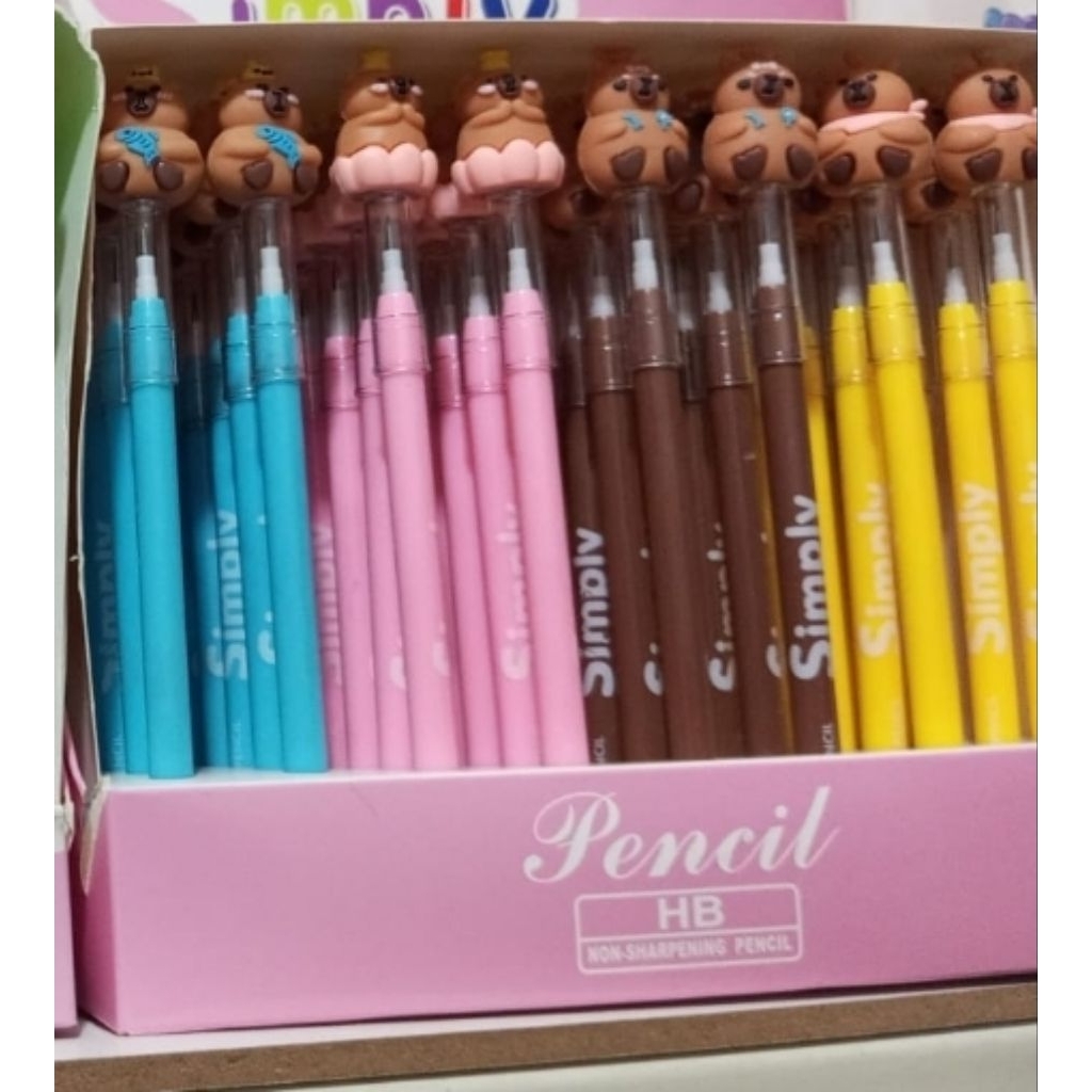 

Pensil Lantu Labubu 1Box 48pcs || Pensil Sambung Susun || Pensil Lucu Capybara