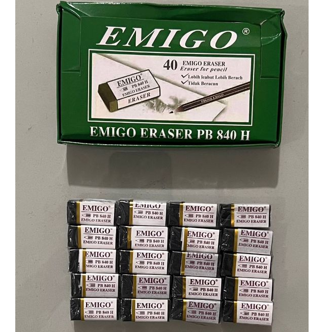 

TIMOLA | Penghapus Warna Hitam EMIGO PB 840 Isi 40pcs
