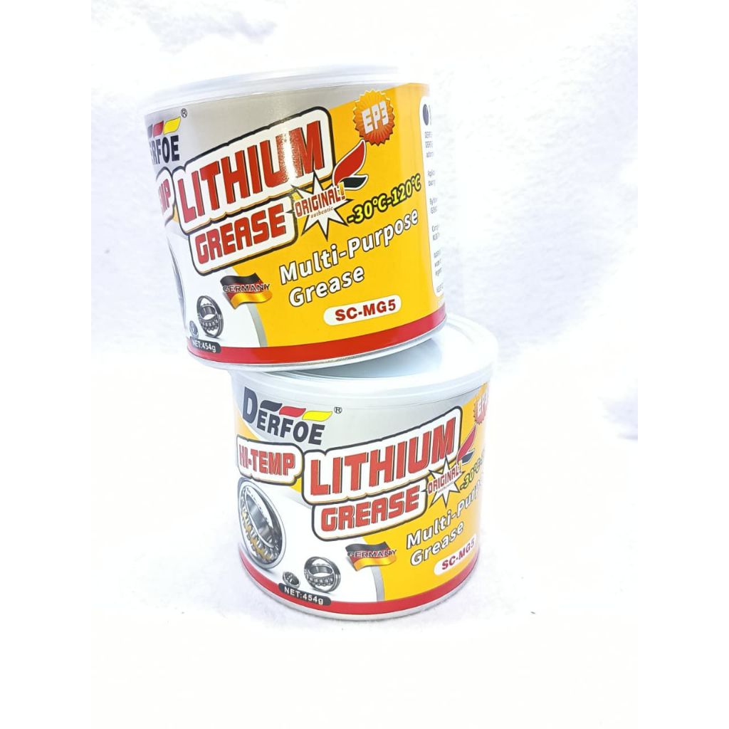 DERFOE – LITIUM GREASE KUNING 450GR HI-TEMP PELUMAS BEARING MOBIL MOTOR TAHAN PANAS KUAT ANTI KARAT