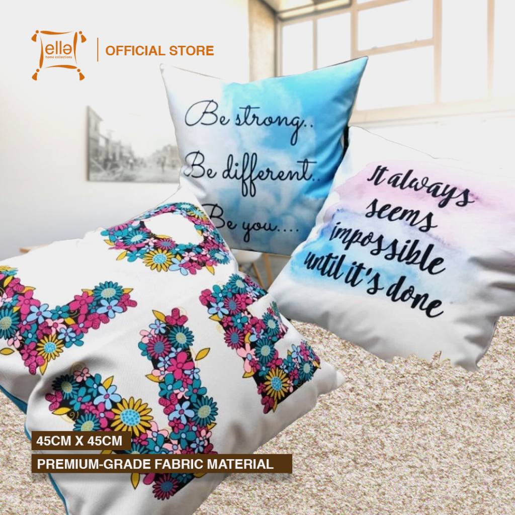 [CUCI GUDANG SALE] Sarung bantal sofa motif printing tulisan dan gambar bahan tebal