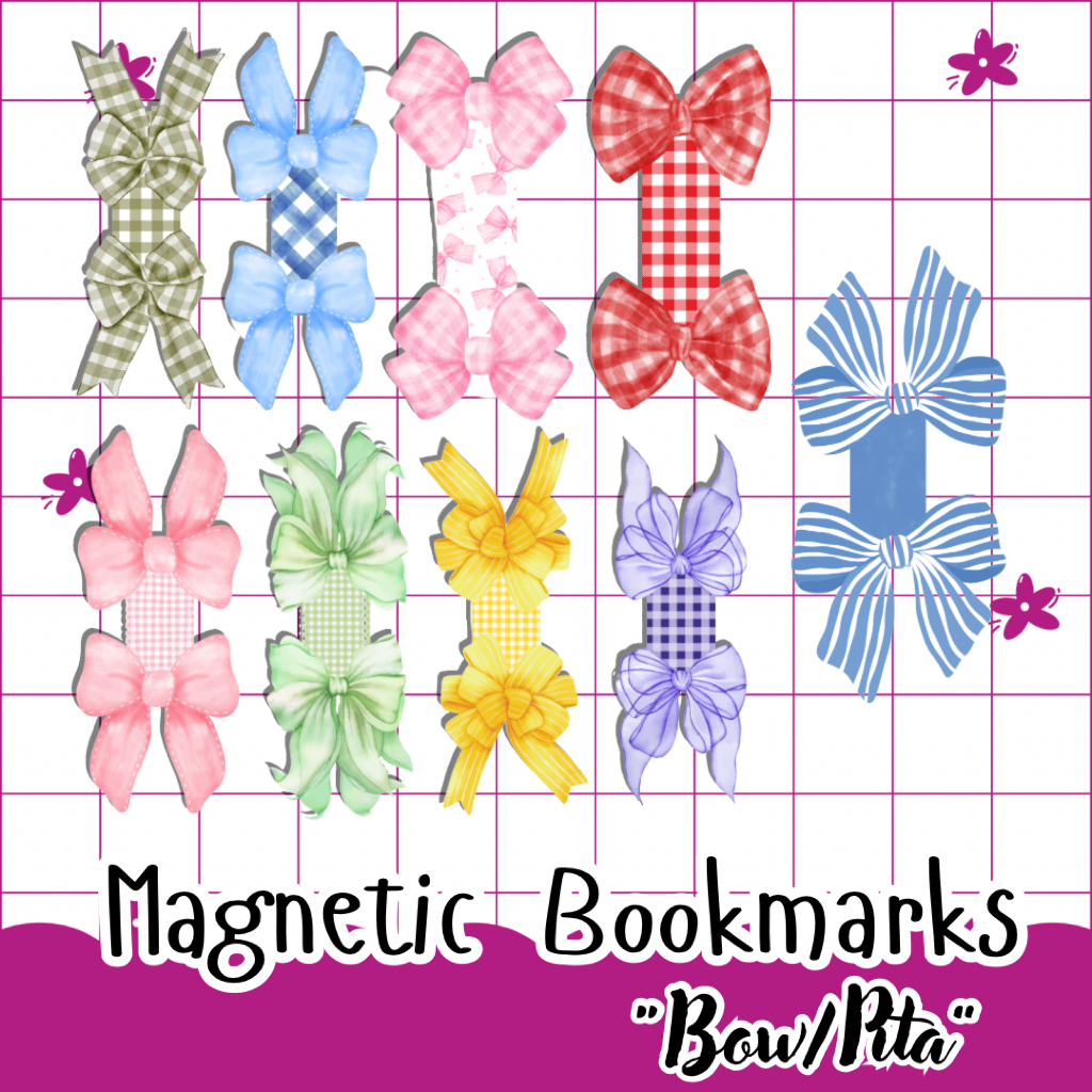 

meliarsdna.craft | Magnetic Bookmarks | Penanda Buku Magnet Bow/Pita Edition