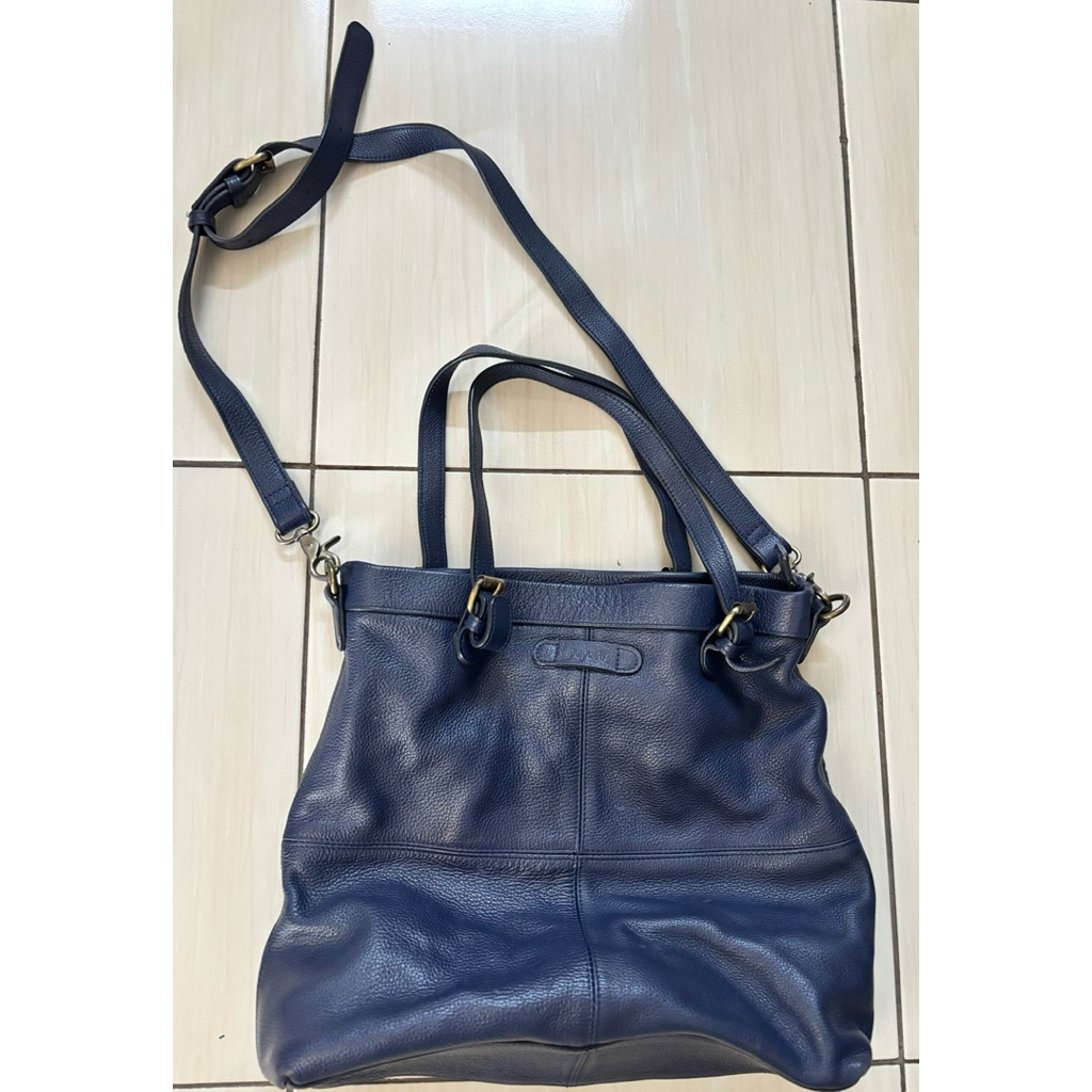 Tas Pepari Leather - Navy