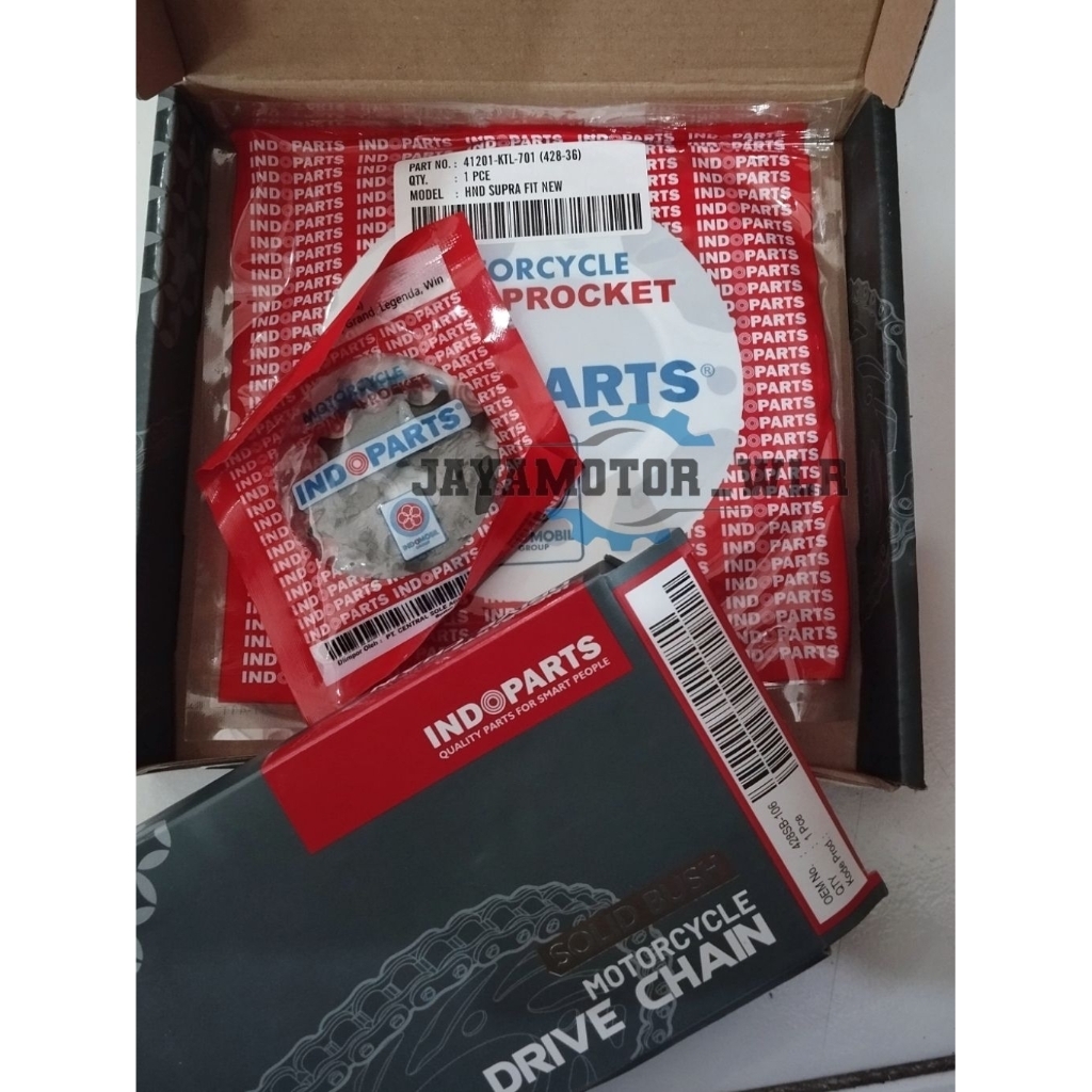 GEARSET GIR SET RANTAI KIT SB SUPRA FIT NEW (KTL) MERK INDOPARTS ORIGINAL