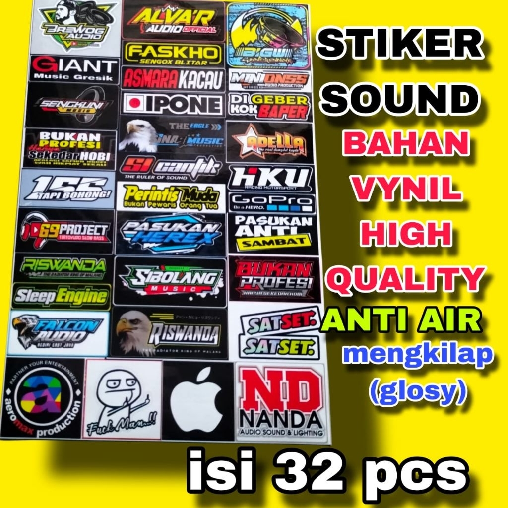 

STIKER SOUNDSYSTEM AUDIO BAHAN VYNIL HIGH QUALITY | STIKER ANTI AIR | STIKER 1 LEMBAR