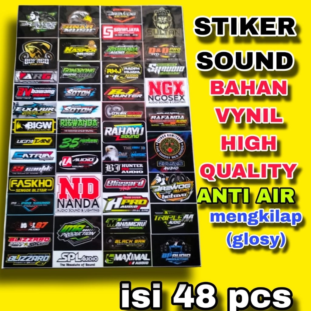 

STIKER SOUNDSYSTEM AUDIO BAHAN VYNIL HIGH QUALITY | STIKER ANTI AIR | STIKER 1 LEMBAR Bahan stiker VYNIL