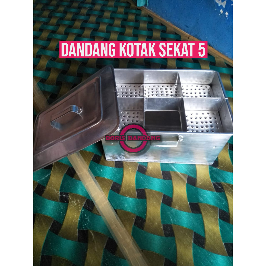 Dandang Bakso Kotak Aluminium Dandang  Sekat Prasmanan ( FREE CENTONG )