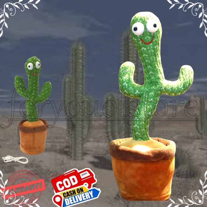 Dapatkan Sekarang Mainan Kaktus Goyang Joget Bisa Bicara Rechargeable Batre  Batre Yang Dapat di Cha