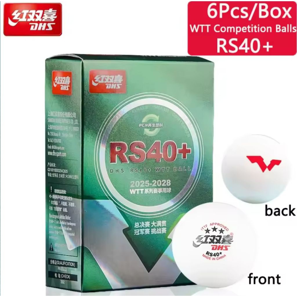 BOLA PINGPONG TENIS MEJA DHS WTT RS40+ isi 6pcs ORIGINAL