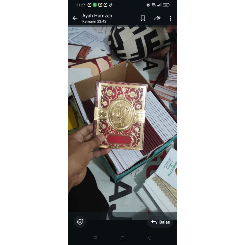 BUKU YASIN & THALIL SOFT COVER ISI EMBOS EMAS ,128 HALL  & FREE PLASTIK OP