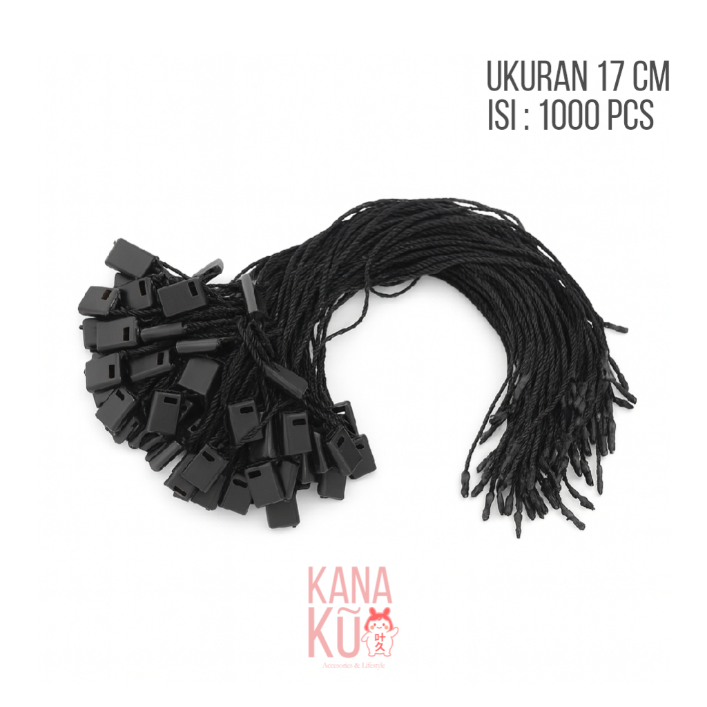

Kanaku Tali Hangtag Label Baju Pakaian Hitam Isi 1000 Pcs / Tag Tali Rope Murah Accesories Garment