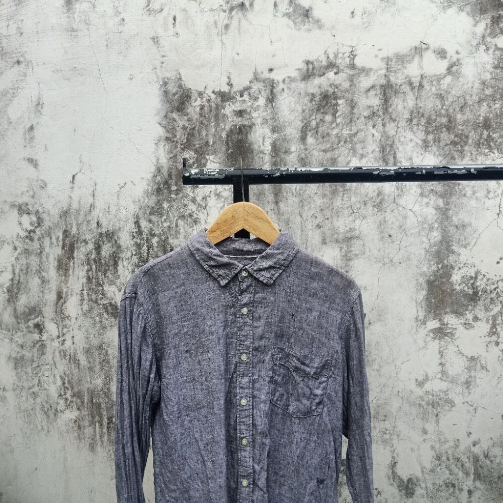 Spao Linen kemeja panjang - Abu tua