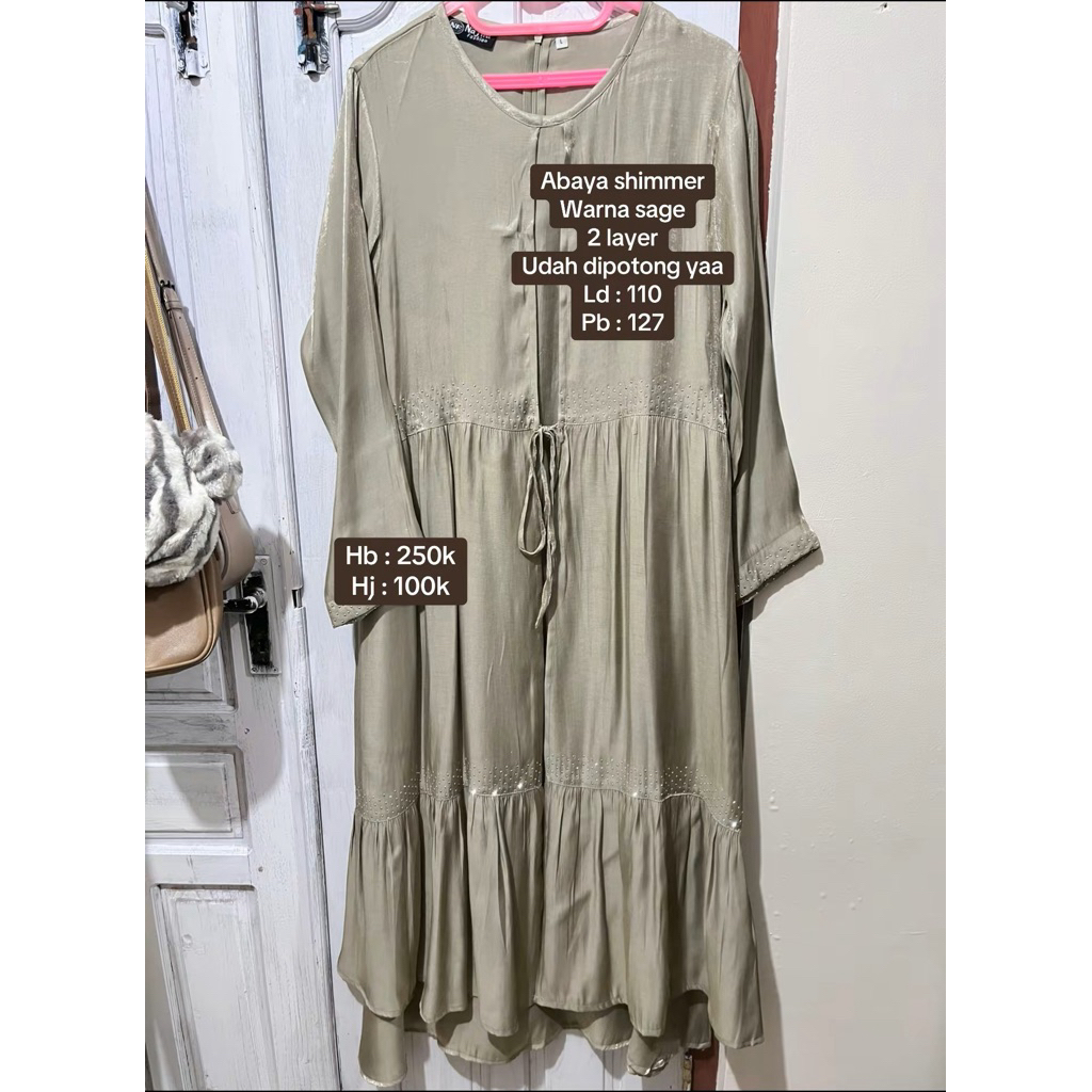 Preloved Abaya mewah Warna Sage