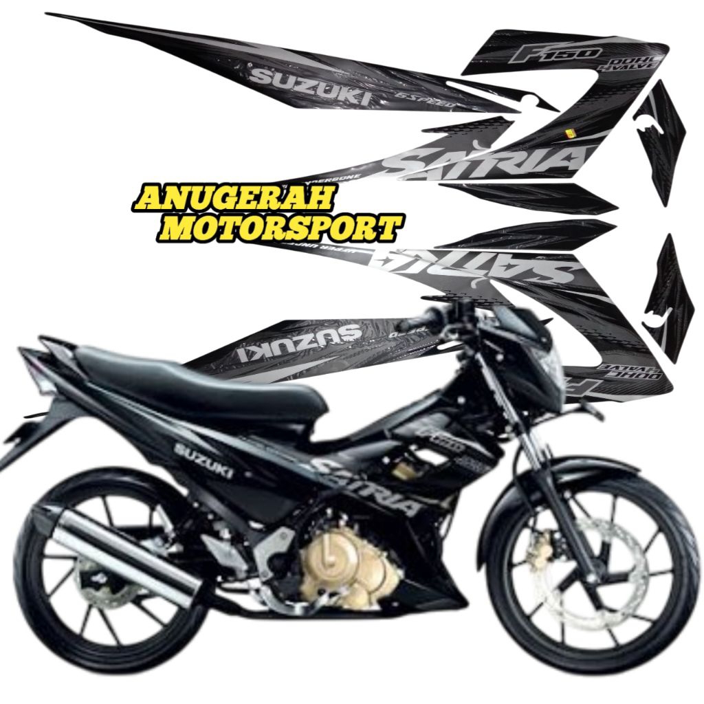 Striping sticker lis Satria Fu facelift 2013 hitam silver FL