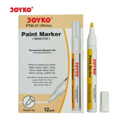 

Paint Marker Spidol Cat Permanen Joyko PTM-37 White PUTIH HARGA 1Pcs