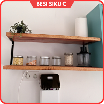 Besi Siku Rak Dinding Susun tebal & kuat Besi L Bracket Siku Plat Siku Rak Siku Ambalan Penyangga