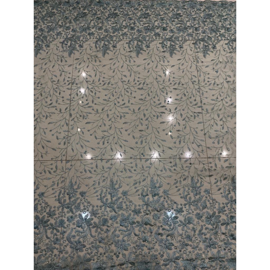 TILE BORDIR 14586/1B / KAIN KEBAYA MURAH / BROKAT BORDIR / KAIN GAMIS / KAIN TERUSAN MURAH / KAIN BR