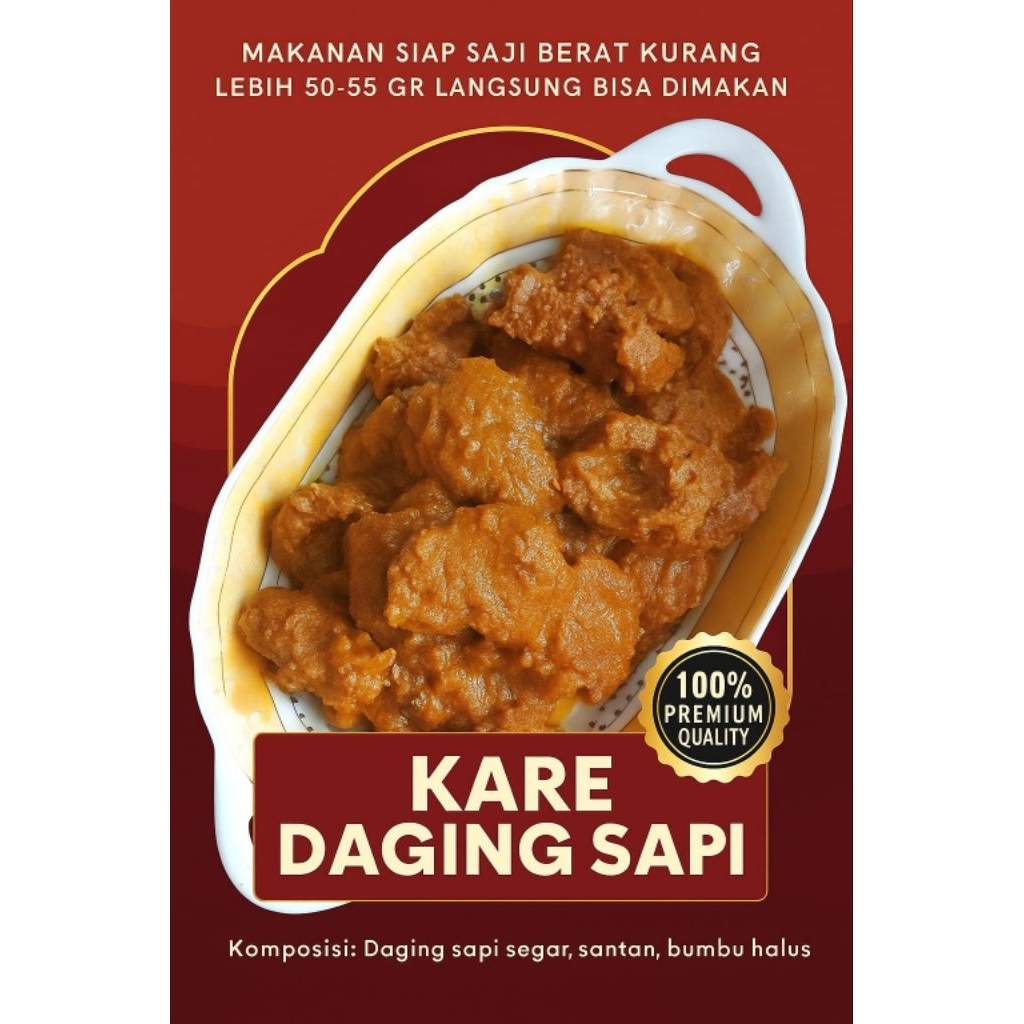 

rendang sapi siap saji instan tahan di suhu ruang made by order