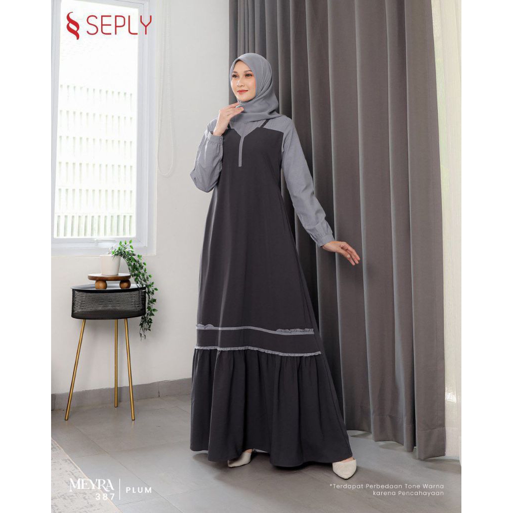 GAMIS SEPLY MEYRA 387 PLUM / GAMIS SEPLY / GAMIS DAILY / GAMIS SEPLY ORIGINAL / GAMIS LEBARAN / GAMI