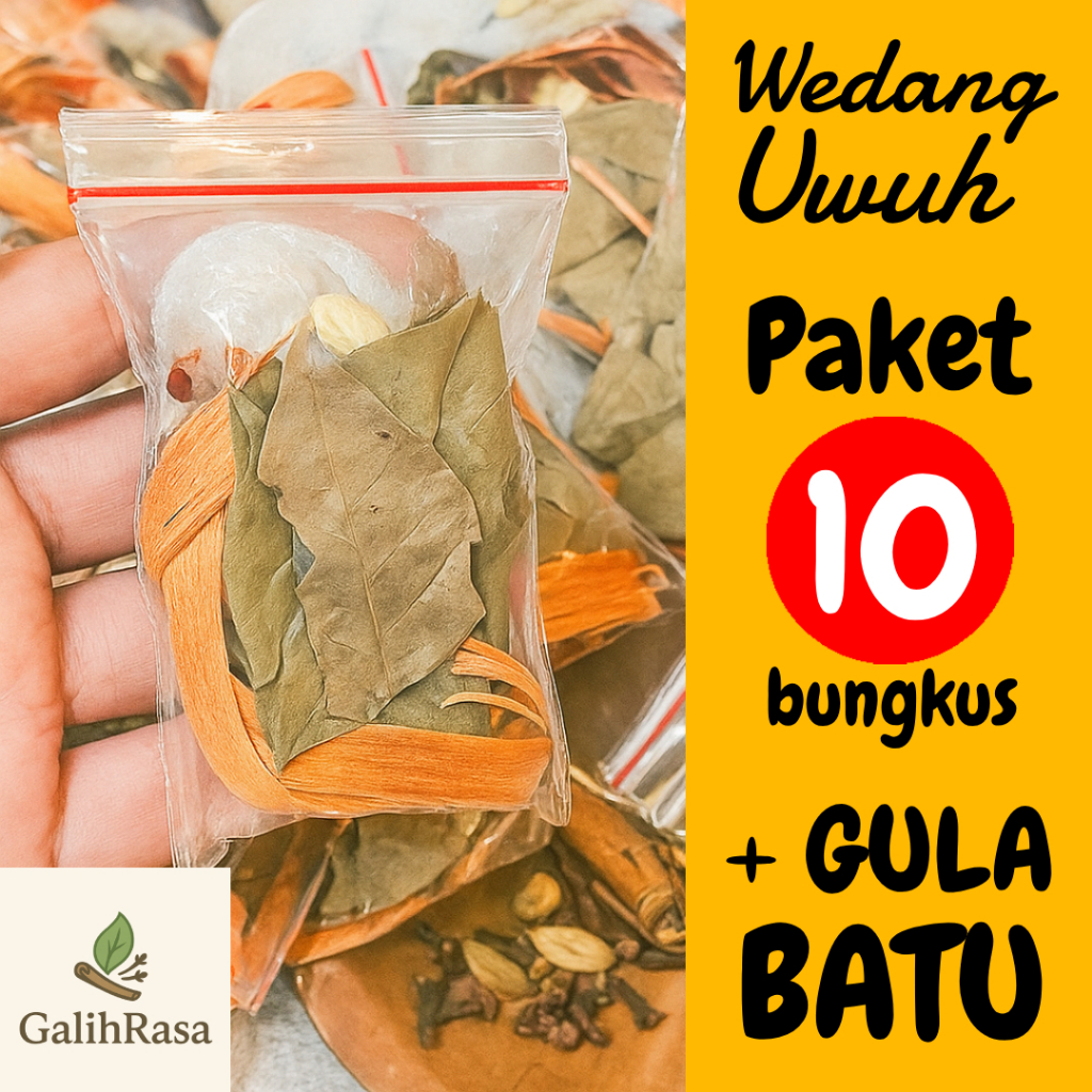 

Galih Rasa 10pcs Wedang Uwuh 10 Macam Rempah Jahe Kapulaga Cengkeh Secang Kayu Manis KhasJogja Asli