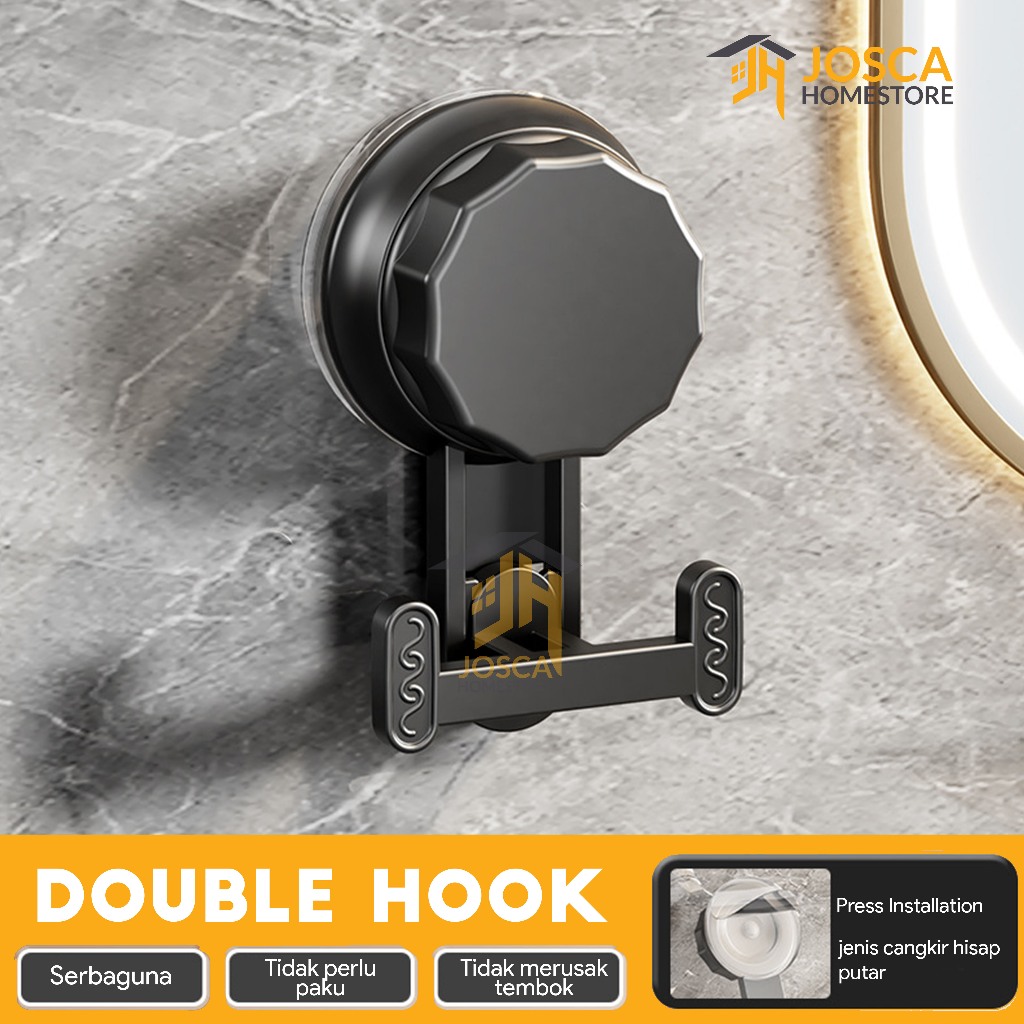 Suction Cup Hook Gantungan Kait Dinding Suction Putar Hook Gantungan Tempel Aesthetic Elegan