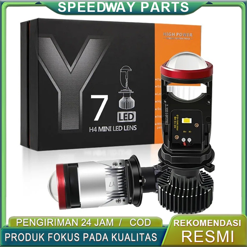 Lampu LED Mobil dan Motor Y6 Y7 Lensa Proyektor Mini  Lampu Depan Ultra-Terang