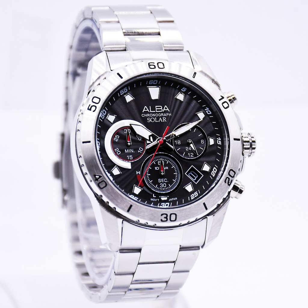 Jam Tangan Pria ALBA AZ5015X1 Original Chronograph Solar