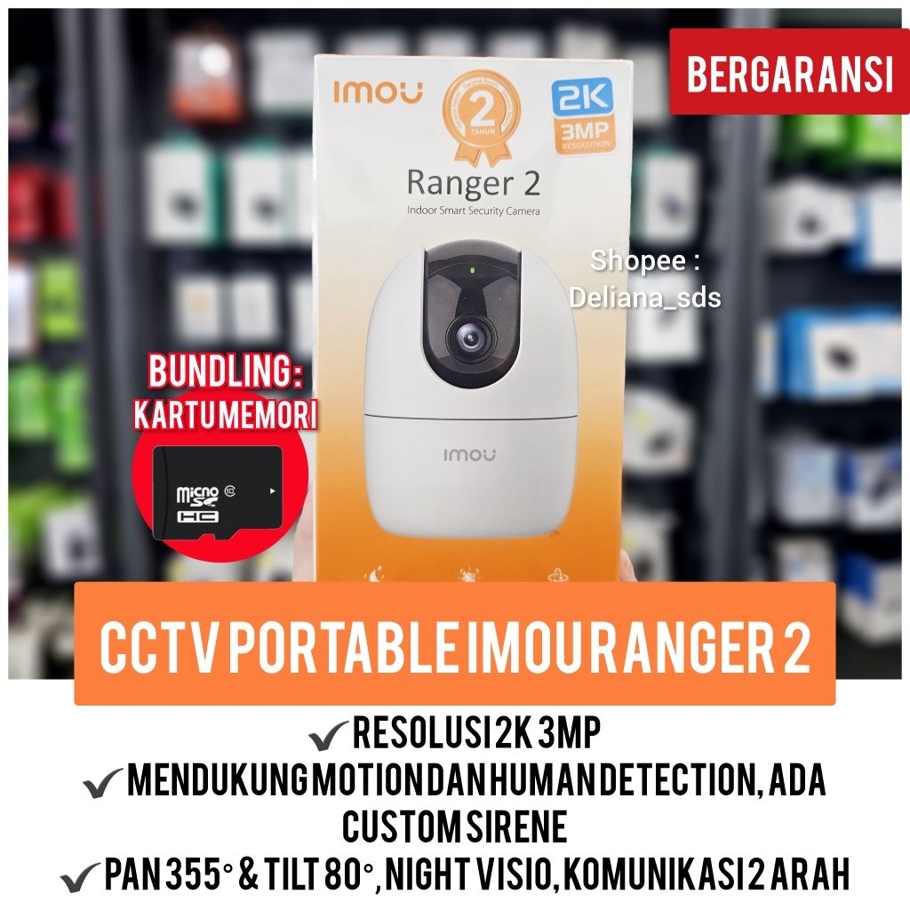 Cctv Imou Ranger 2 2K 3MP dengan Sirene Garansi Resmi 1 Tahun Cctv Portable Imou Ranger 2 Cctv Porta
