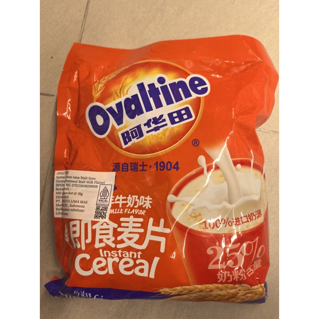

OVALTINE INSTANT CEREAL MILK COCOA FLAVOUR. OVALTINE INSTANT OATMEAL MALT MILK. MINUMAN OVALTINE CEREAL. OVALTINE INSTANT OATMEAL MALT 15S X 30GR. OVALTINE 450GR. OVALTINE 300GR. OVALTINE OATMEAL
