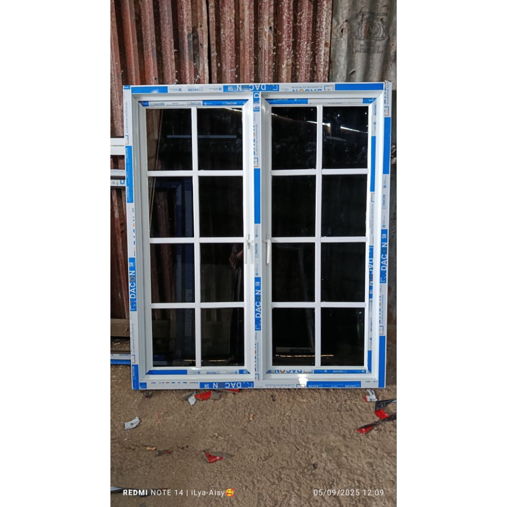 KUSEN JENDELA ALUMINIUM ORNAMEN MODEL DABEL/GANDENG UKURAN 120*100 BISA COSTUM UKURAN,MODEL,WARNA SE