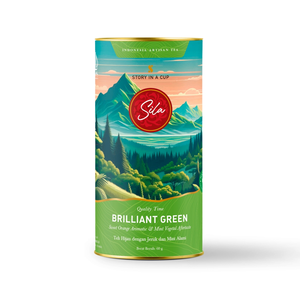 

Sila Artisan Tea | Brilliant Green Tea | Can. 2,4gr x 15 T-Bag | Teh Premium | Green Tea