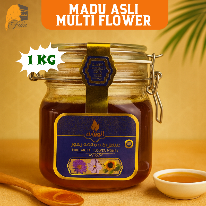 

Madu Murni Asli 100% Madu 1 Kg Multi Flower Pure Raw Honey Oleh Oleh Haji dan Umroh