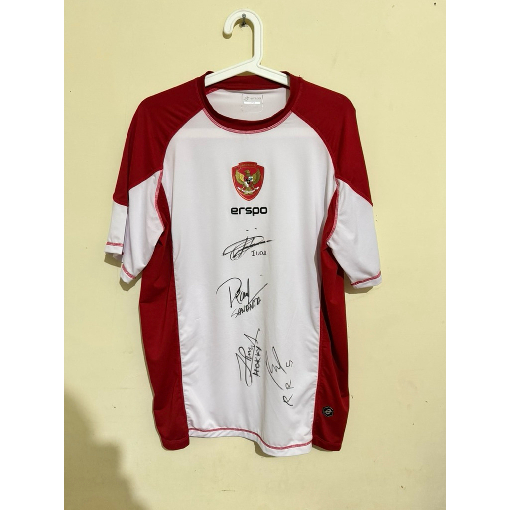Jersey Timnas Prematch Collector Version. Tandatangan Ivar, Sananta, Ridho dan Hokky. Plus Saddad Er