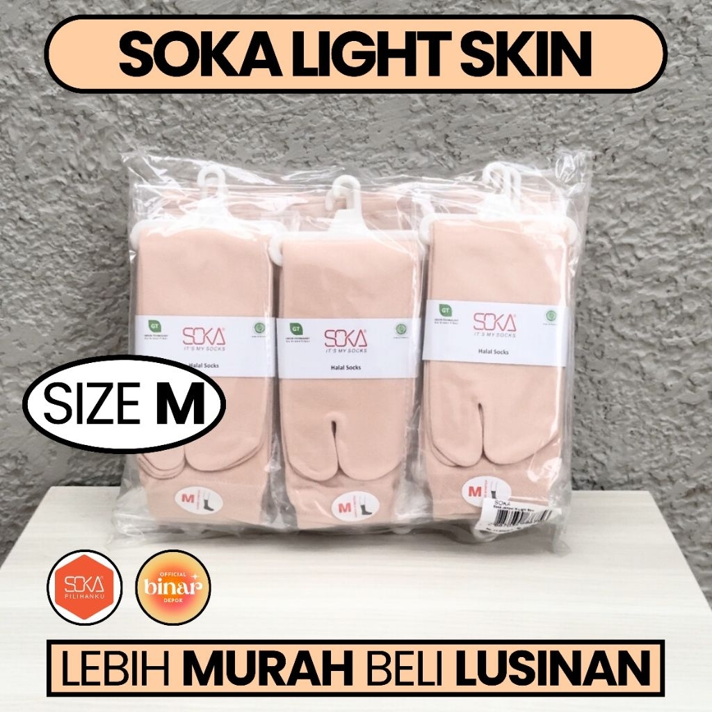 [1 LUSIN] SOKA JEMPOL LIGHT SKIN SIZE M, Kaos Kaki Jempol Kaos Kaki Muslimah Kaos Kaos Kaki Murah Ka
