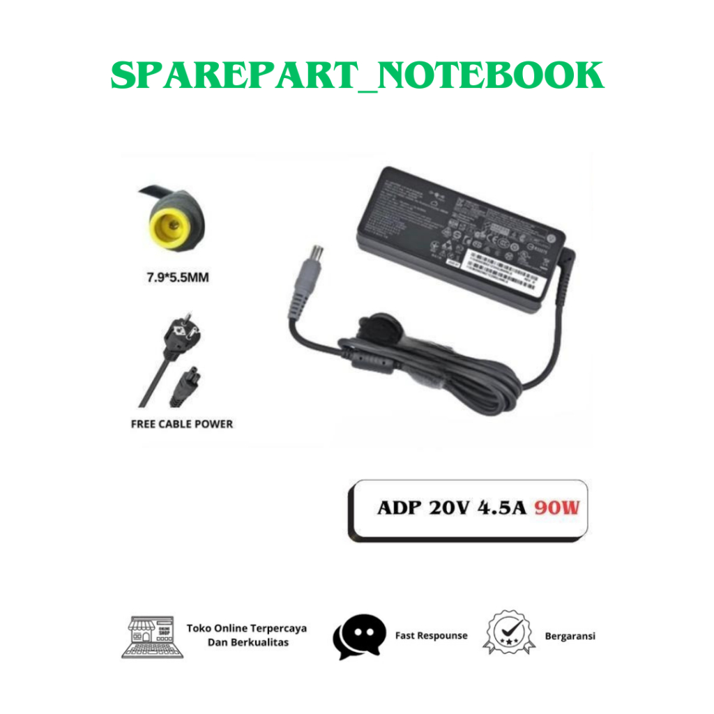 Adaptor 20V 4.5A 7.9*5.5mm 90W Laptop Charger Thinkpad T400 T410 T410i T400s T420 T420s T500 T510 T6